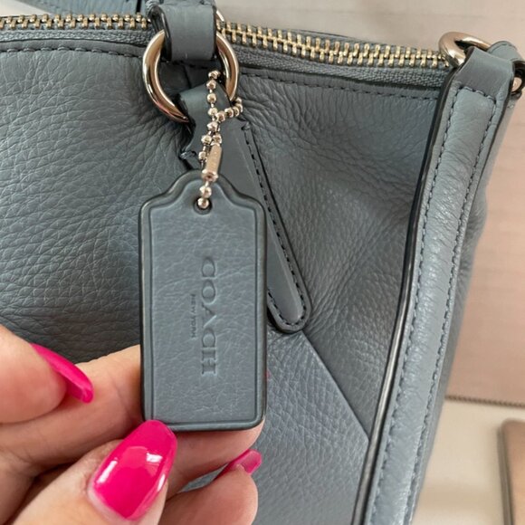 Coach Leather Small 2-way Handbag Baby Blue - Picture 6 of 12